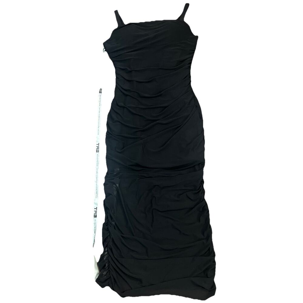 TA3 Sweetie Mesh Column Midi Dress Black Size X Large NWT